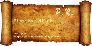 Piszika Márk névjegykártya